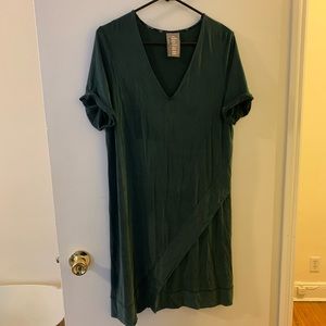 Dolan Left Coast plunge tunic dress, forest green